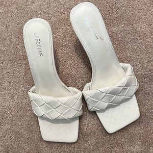 White Braided heel